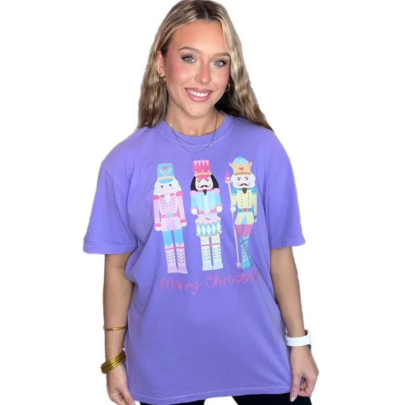 Pastel Nutcrackers Tee, Merry Christmas Nutcrackers T-Shirt Hoodie, Sweatshirt | HypeCrazeTee.com