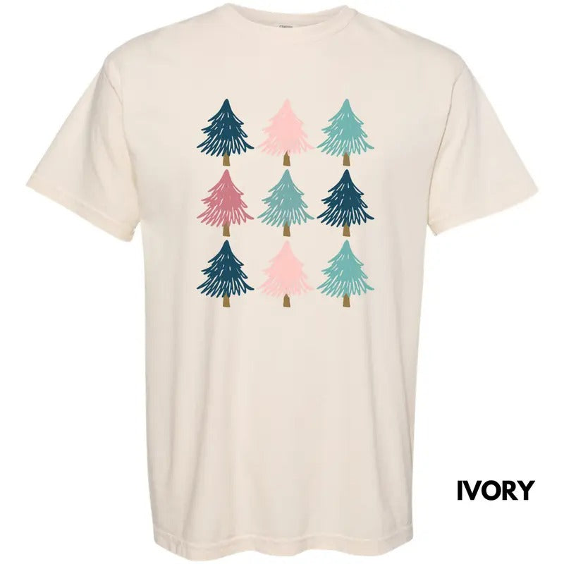Pastel Tree Collage Comfort Colors T-Shirt Hoodie, Sweatshirt | HypeCrazeTee.com