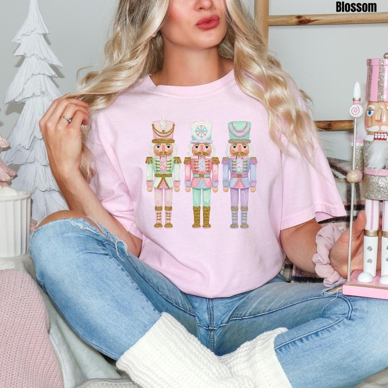 Pastel Trio Nutcrackers Comfort Colors T-Shirt 'NLB' Hoodie, Sweatshirt | HypeCrazeTee.com