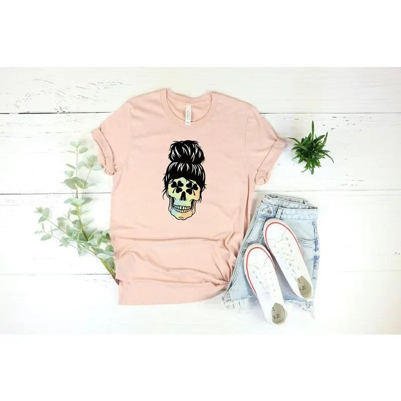 Patrick day shirt,Patrick day skull shirt, Skull Messy Bun, Skull T-Shirt, Skull Tee Shirt, Skull Art T-shirt Hoodie,...