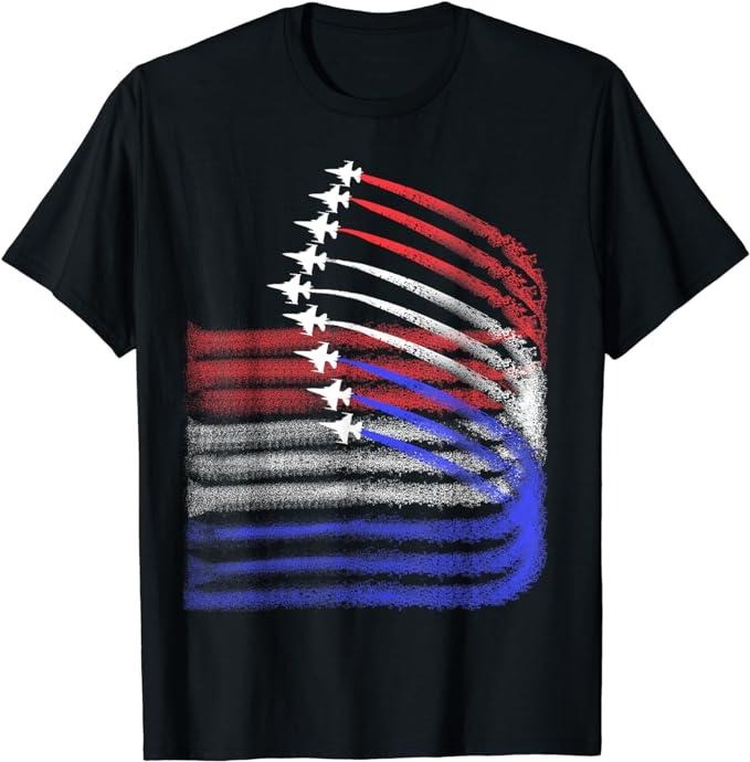 Patriotic Shirts For Men, 4th Of July Jet American flag Patriotic USA T-Shirt Menswear Top Casual Cotton Fashion Basic...