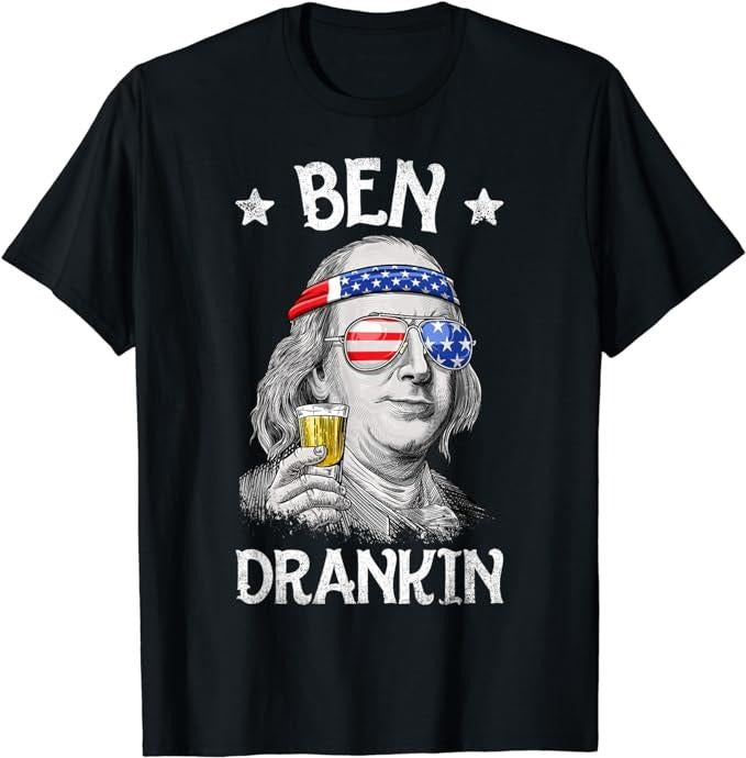 Patriotic Shirts Ben Drankin 4th July Benjamin Franklin USA Flag Menswear Top Casual Cotton Basic T-Shirts, Hoodie, Sweatshirt