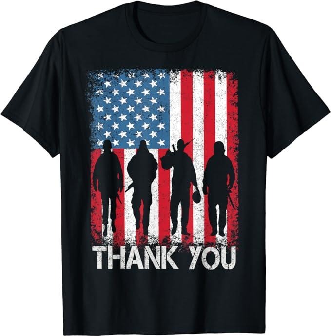 Patriotic Shirts Patriotic American Flag Thank You Menswear Top Casual Cotton Basic T-Shirts, Hoodie, Sweatshirt
