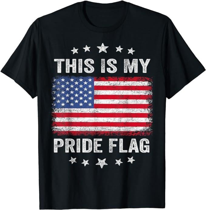 Patriotic Shirts For Men, This Is My Pride Flag USA American 4th of July Patriotic T-Shirt Menswear Top Casual Cotton...