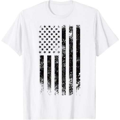 Patriotic USA Black American Flag Distressed Grunge Graphic T-Shirt Made in USA Hoodie, Sweatshirt | HypeCrazeTee.com