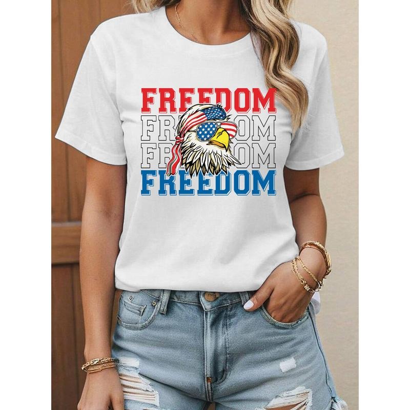 Patriotic and Trendy T - Shirt: 'Freedom' with Eagle Motif