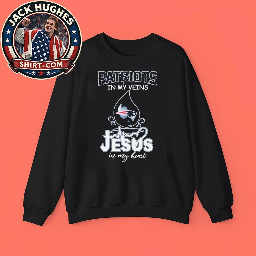 Patriots In My Veins Jesus In My Heart New England Football Fan Shirt