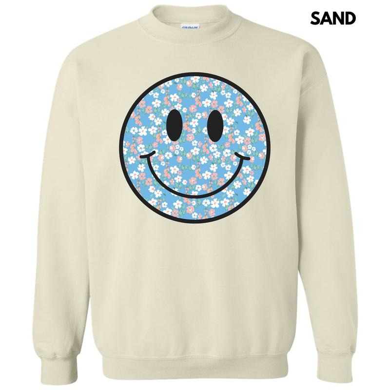 Peachy Blooms Happy Face Sweatshirt 'NLB' T-Shirts, Hoodie | HypeCrazeTee.com