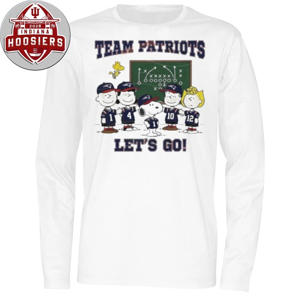 Peanuts Gang Team Patriots Let’s Go! Football Playbook Logo T-Shirt