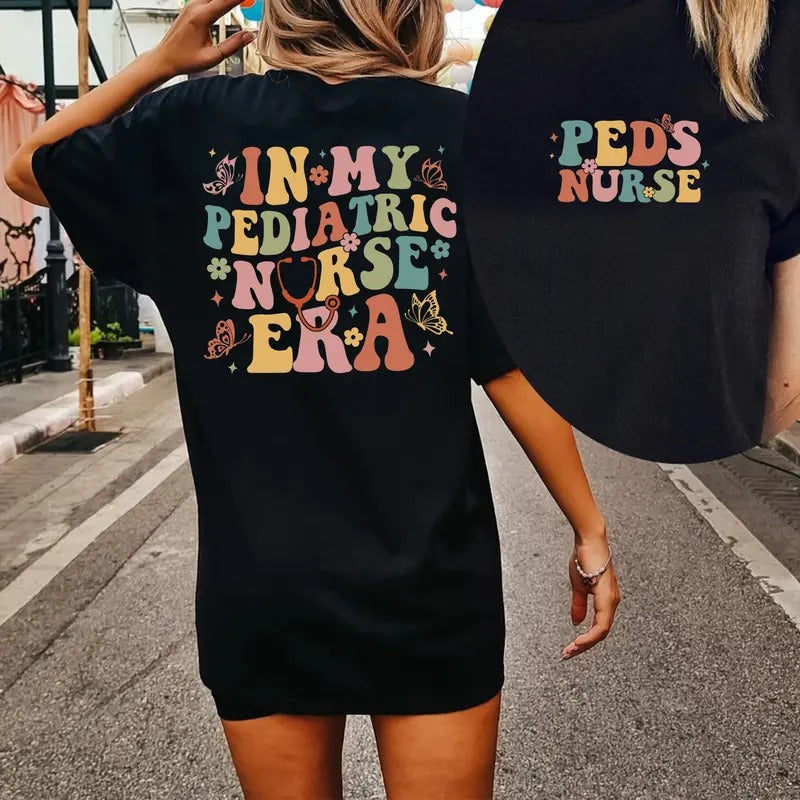 Pediatric Nurse T-shirt, In My Pediatric Nurse Era Shirt, Peds Nurse Tee, Gift For Nurse Life Casual Cotton Hoodie,...