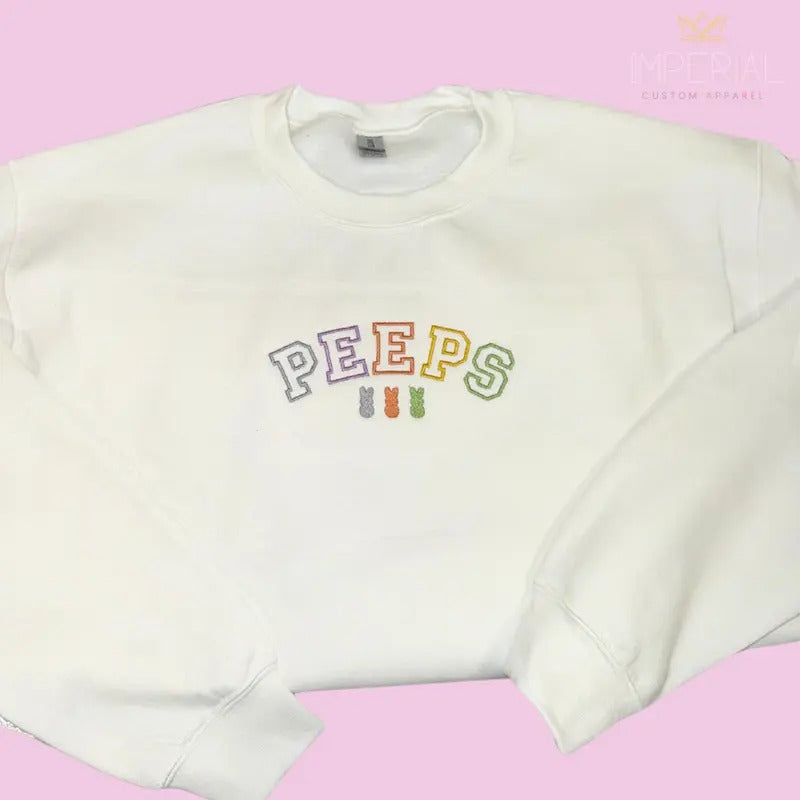 Peeps Easter Embroidered Sweatshirt, Peeps Sweatshirt, Easter Sweatshirt, Cute Gift Sweatshirt T-Shirts, Hoodie
