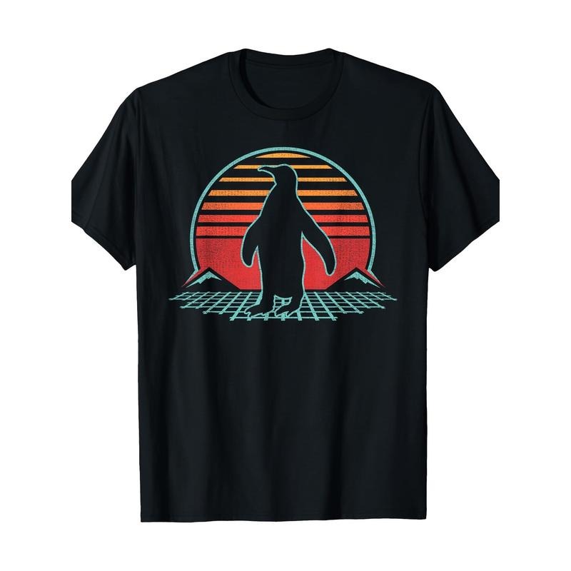 Penguin Retro Retro 80's style Gift T-shirt for animal lovers Made in USA Hoodie, Sweatshirt | HypeCrazeTee.com