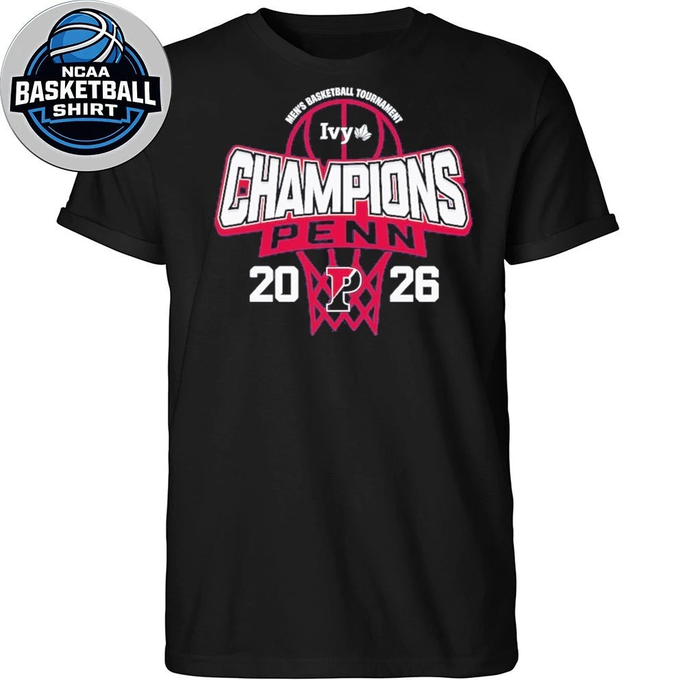Pennsylvania Quakers Blue 84 Unisex 2026 Ivy League Men’s Basketball Tournament Champions T-Shirt
