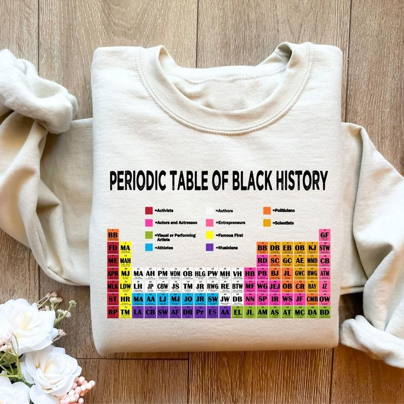 Periodic Table of Black History Sweatshirt, Black History Month Shirt, Black Pride Shirt Hoodie | HypeCrazeTee.com