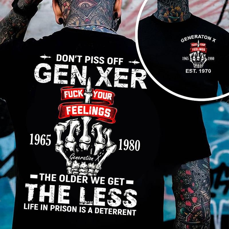 Personality Customize Year Gen X T-shirt, Don't Piss Off Gen Xer Shirt 100% Cotton Unisex Comfort Womenwear Graphic Crew...