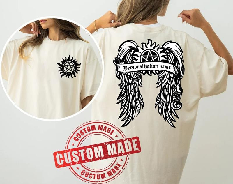 Personalization Name Supernatural T-Shirt, Supernatural 2 Side T Shirt, Gift For Woman and Man Unisex T-Shirt Sweatshirt...