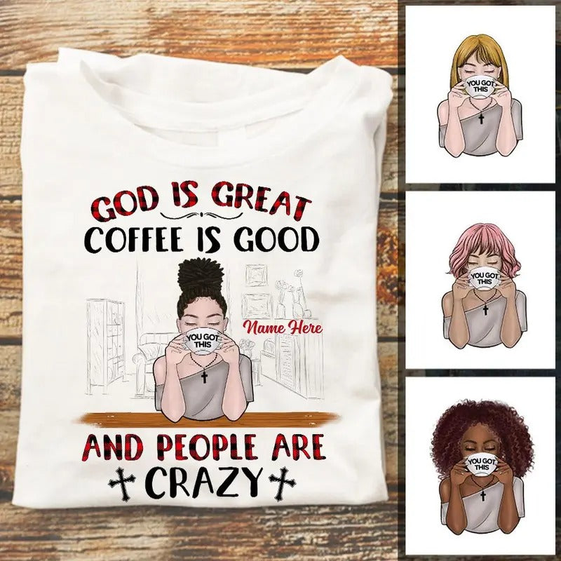 Personalized  Coffee &amp; Jesus T Shirt Ag32 95O57 Hoodie, Sweatshirt | HypeCrazeTee.com