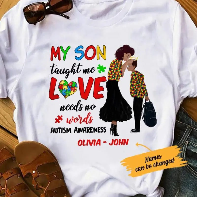 Personalized Autism Mom BWA Taught Me T Shirt AG41 65O36 Hoodie, Sweatshirt | HypeCrazeTee.com