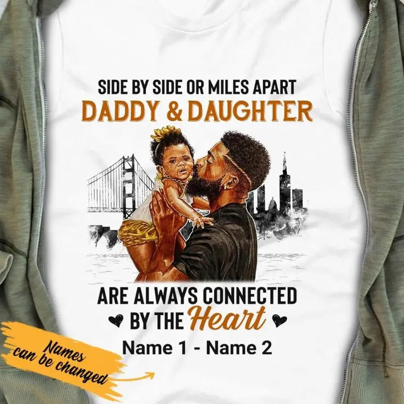 Personalized BWA Dad And Daughter Connected By The Heart T Shirt SB92 26O53 Hoodie, Sweatshirt | HypeCrazeTee.com