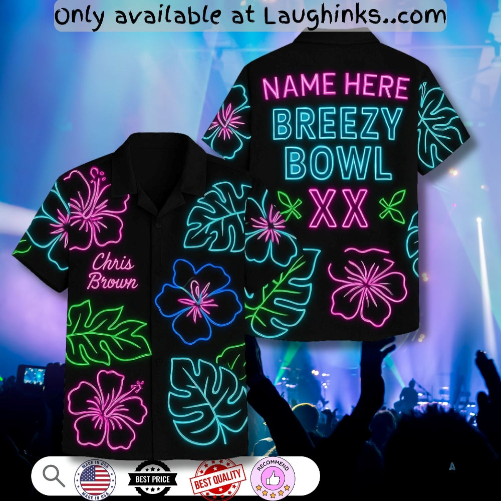 Personalized Chris Brown 2025 Hawaiian Shirt Breezy Bowl Xx Tour 2025 Concert - Laughinks