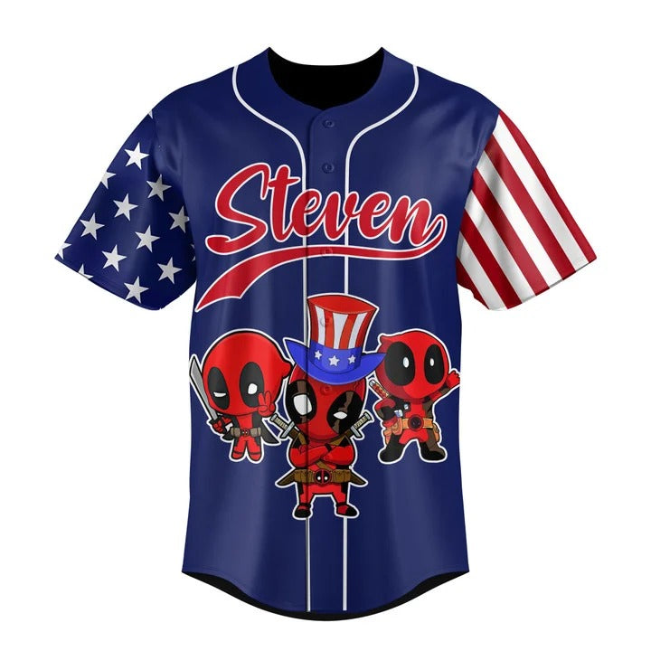 Personalized Don't Mess With America Deadpool Baseball Jersey - Padres Jersey Oasis: Elevate Your Baseball Style Game