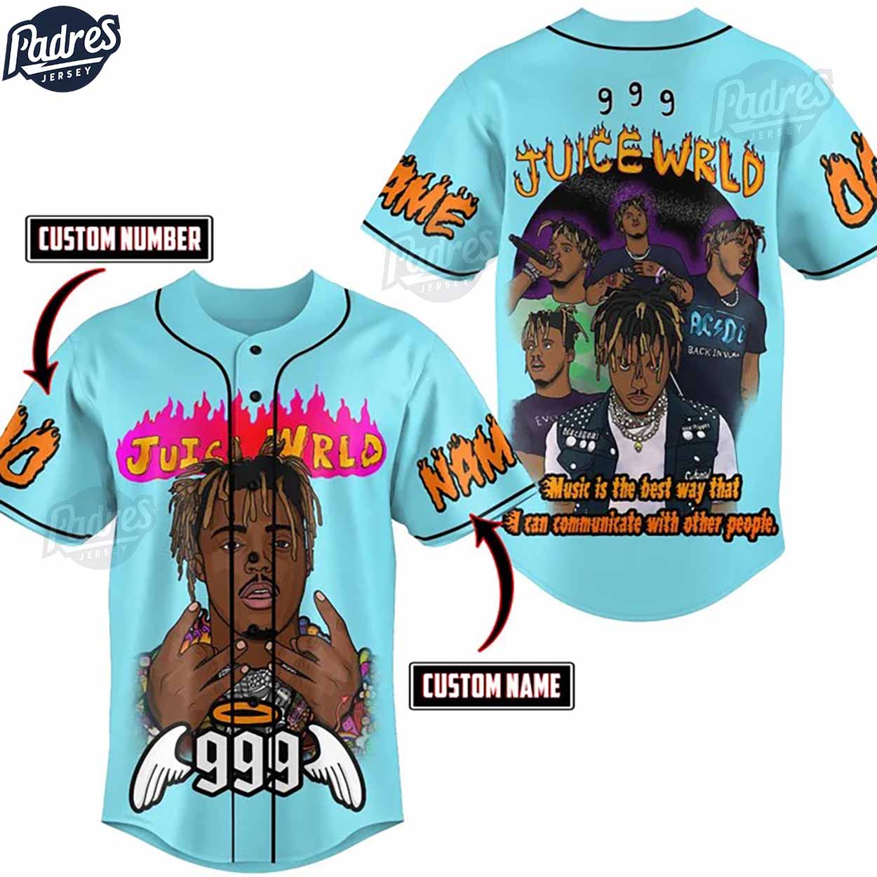 Personalized Juice Wrld Baseball Jersey - Padres Jersey Oasis: Elevate Your Baseball Style Game