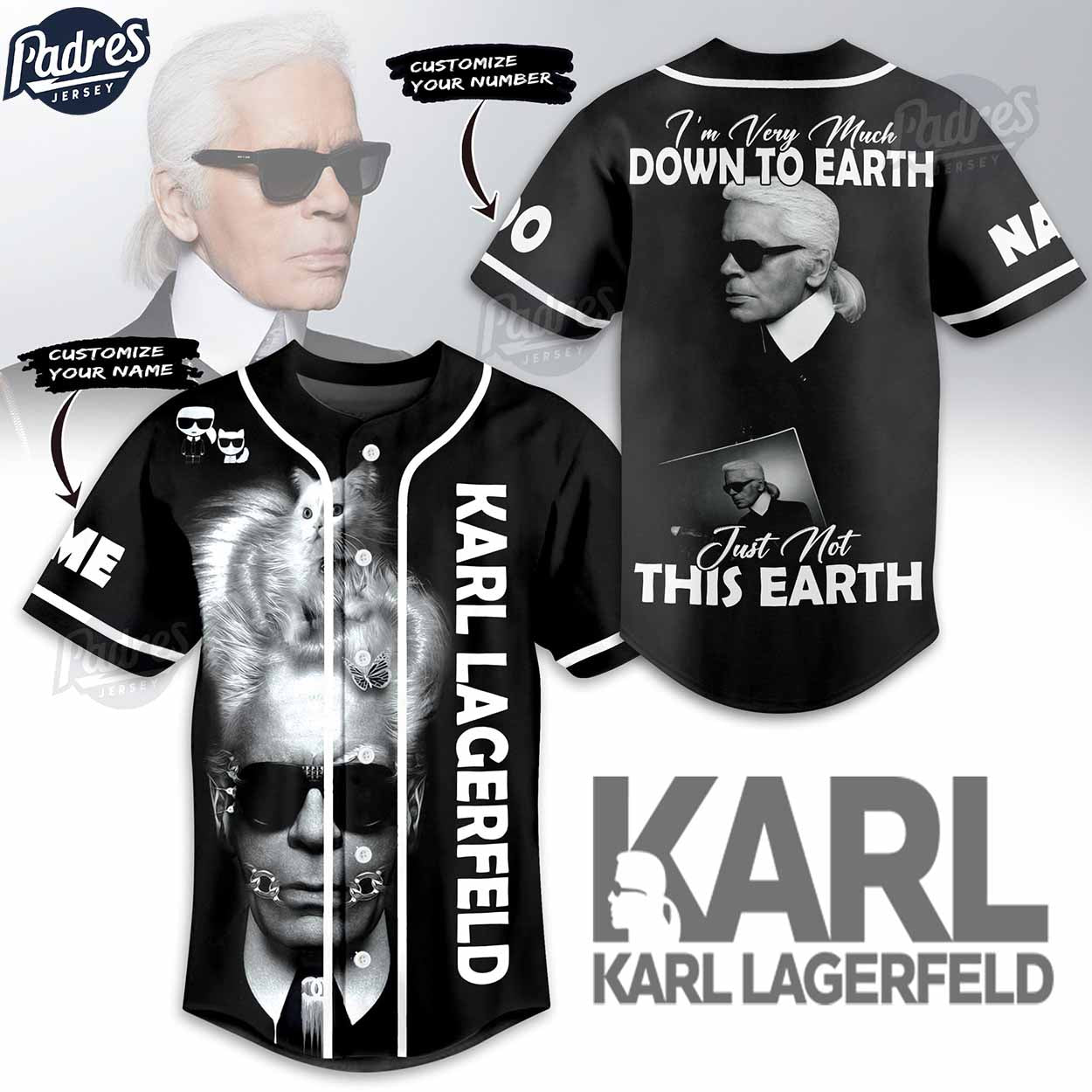 Personalized Karl Lagerfeld Baseball Jersey Style - Padres Jersey Oasis: Elevate Your Baseball Style Game