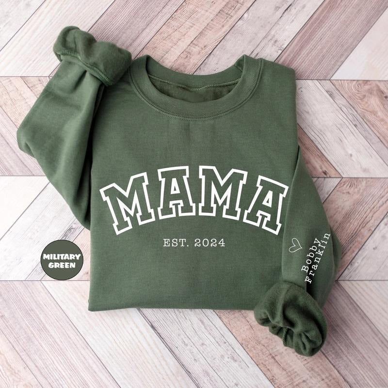 Personalized Mommy Sweatshirt with Kids Names and Dates, Custom Mom Sweatshirt, Cute Mommy to Be Outfit, Mommy Clothes,...