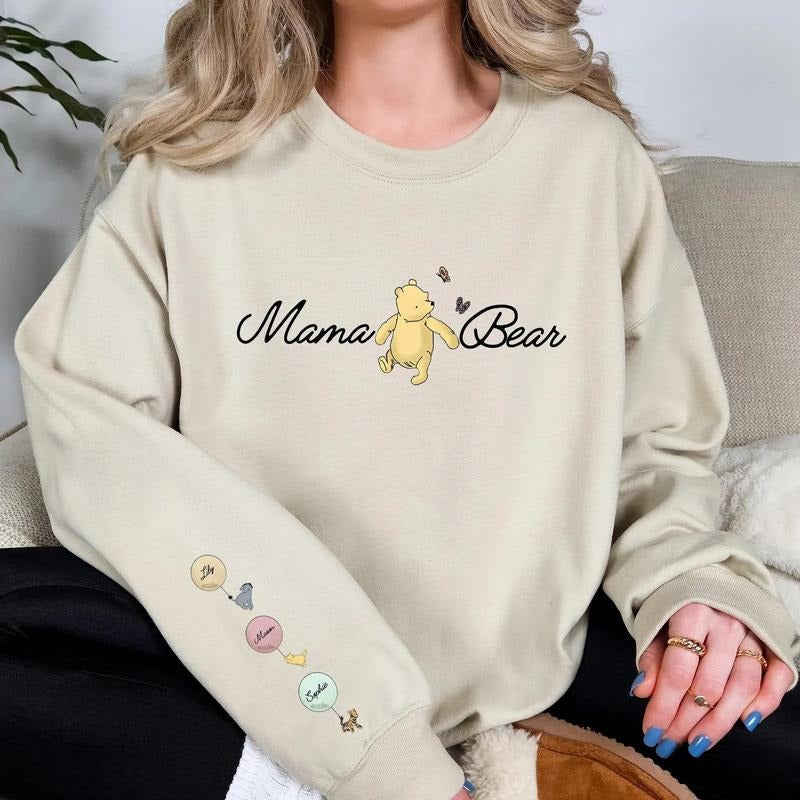 Personalized Mother's Day Sweatshirt with Names, Custom Mama Bear Sweatshirt for Mom, Mother's Day Sweater, Mother's Day...
