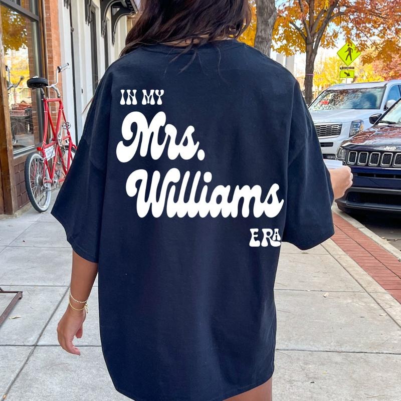 Personalized Mrs Shirt My Mrs. Era #1 Retro Custom Bride Shirt Honeymoon Bachelorette Shirts Wife Shirt T-Shirts, Hoodie, Sweatshirt