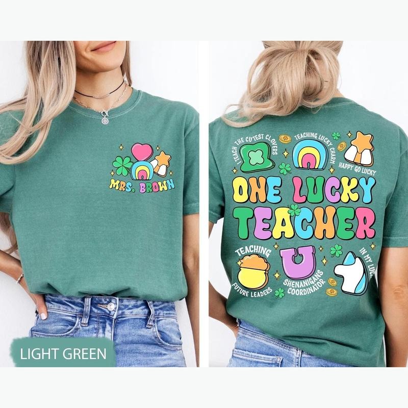 Personalized St Patricks Day Teacher Shirt, My Students Are My Lucky Charms, St. Patrick's Day Teacher Shirt, Shenanigans...