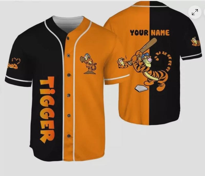 Personalized Tigger Baseball Player Winnie The Pooh Fan 3D Baseball Jersey Shirt Hoodie, Sweatshirt | HypeCrazeTee.com