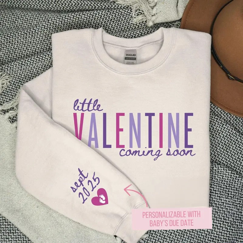 Personalized Valentine's Day Pregnancy Announcement Sweatshirt T-Shirts, Hoodie | HypeCrazeTee.com