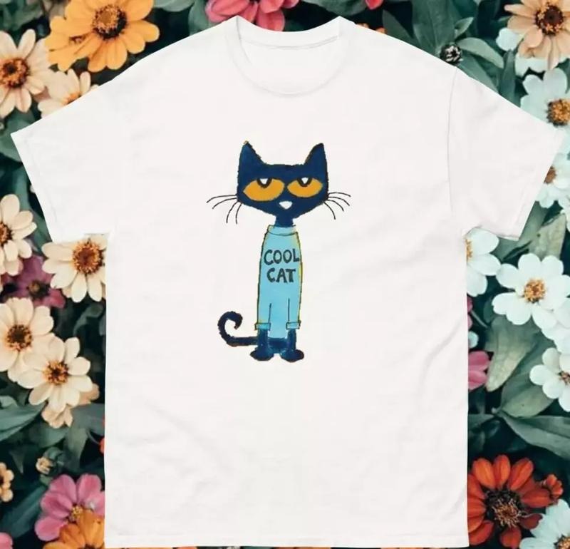 Pete The Cat Shirt With Cool Shirt, Graphic Tee Size S-3XL Hoodie, Sweatshirt | HypeCrazeTee.com