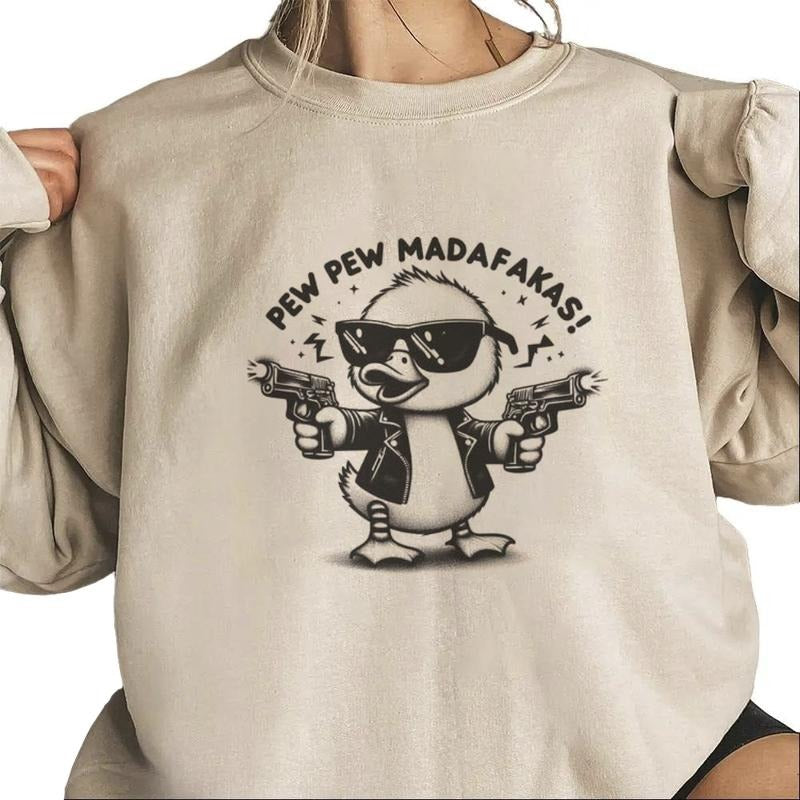 Pew Pew Madafakas Sweatshirt, Duck Lover T-shirt, Funny Mad Duck Animal Lovers Shirt, Pew Madafaka Duck Pewpew Silly Meme...
