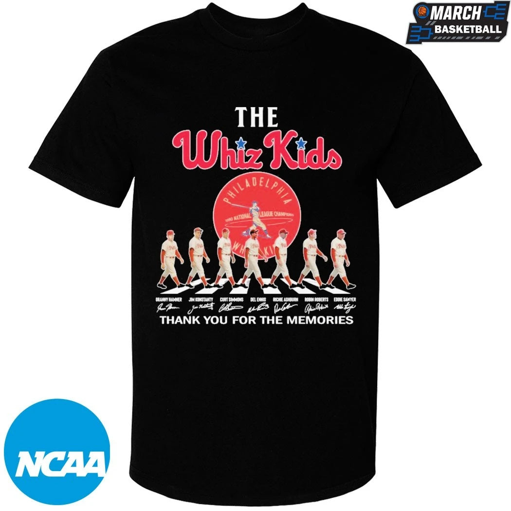 Philadelphia Phillies The Whiz Kids Thank You For The Memories Road Abbey Signatures T-shirts