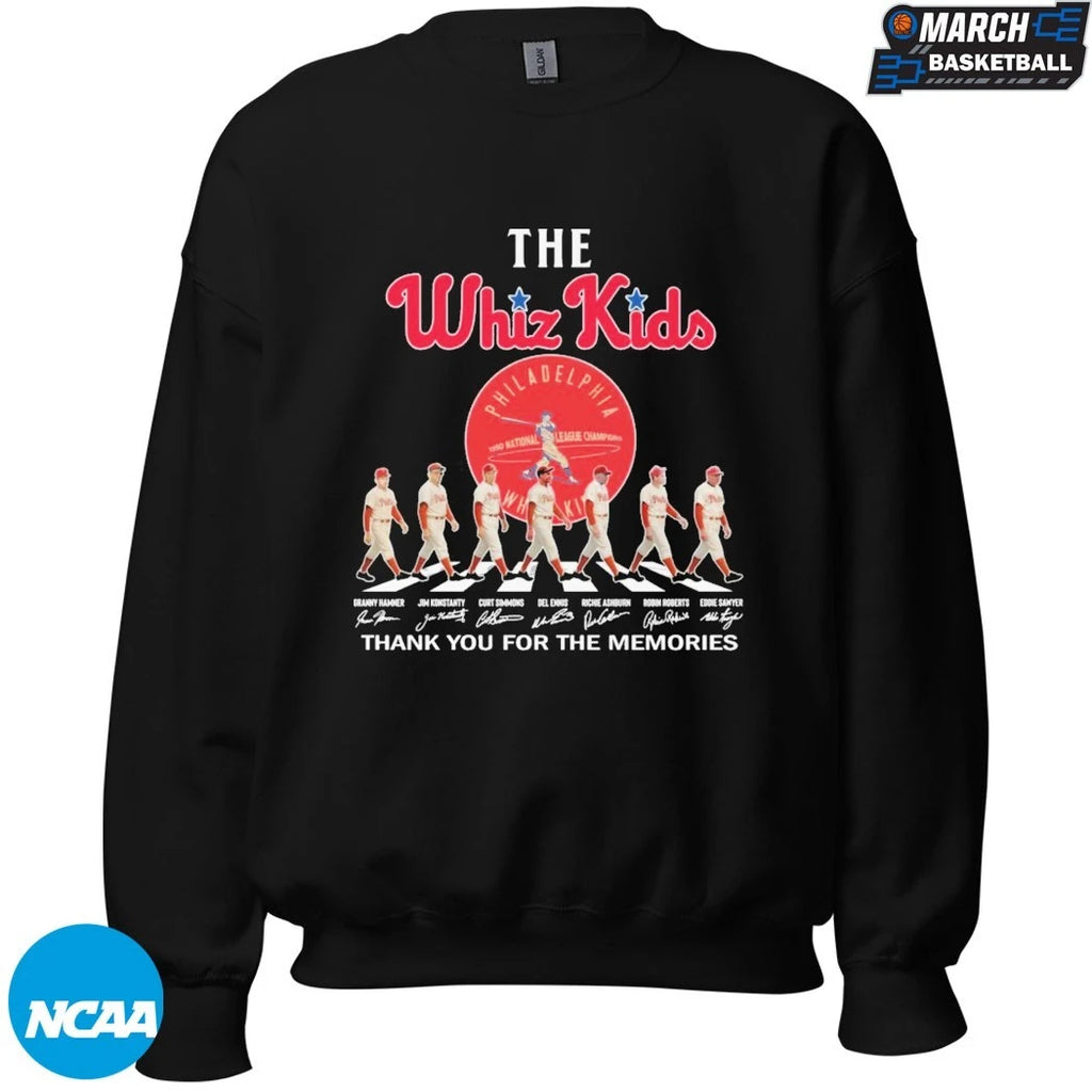 Philadelphia Phillies The Whiz Kids Thank You For The Memories Road Abbey Signatures T-shirts