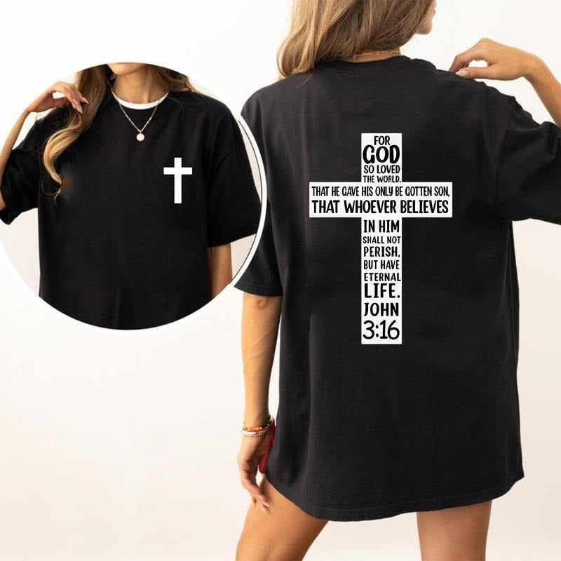 Philippians John 316 Bible Verses Cross T-Shirt, Jesus Christ, Classic Gospel T-Shirt, Aesthetic Christian Hoodie Gift...