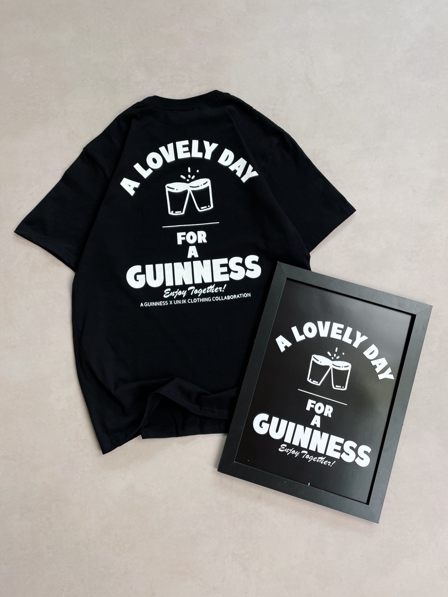 Guinness x UN:IK 'Enjoy Together' Tee & Print Bundle - Black