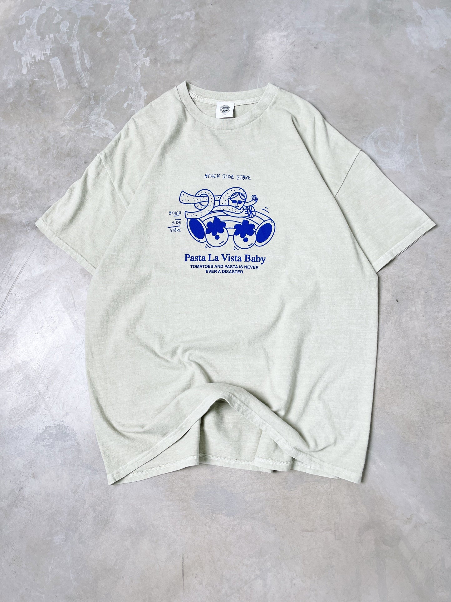 Other Side Store 'Pasta La Vista' Vintage Washed Tee - Ecru