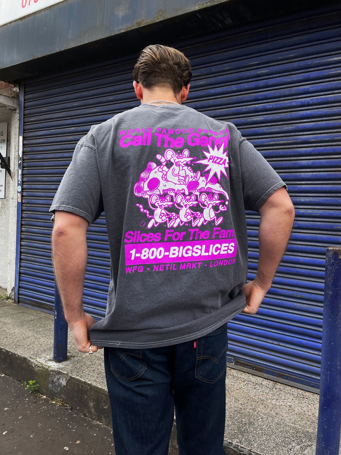 World Famous Gordos 'Call The Gang' Vintage Washed Tee - Black