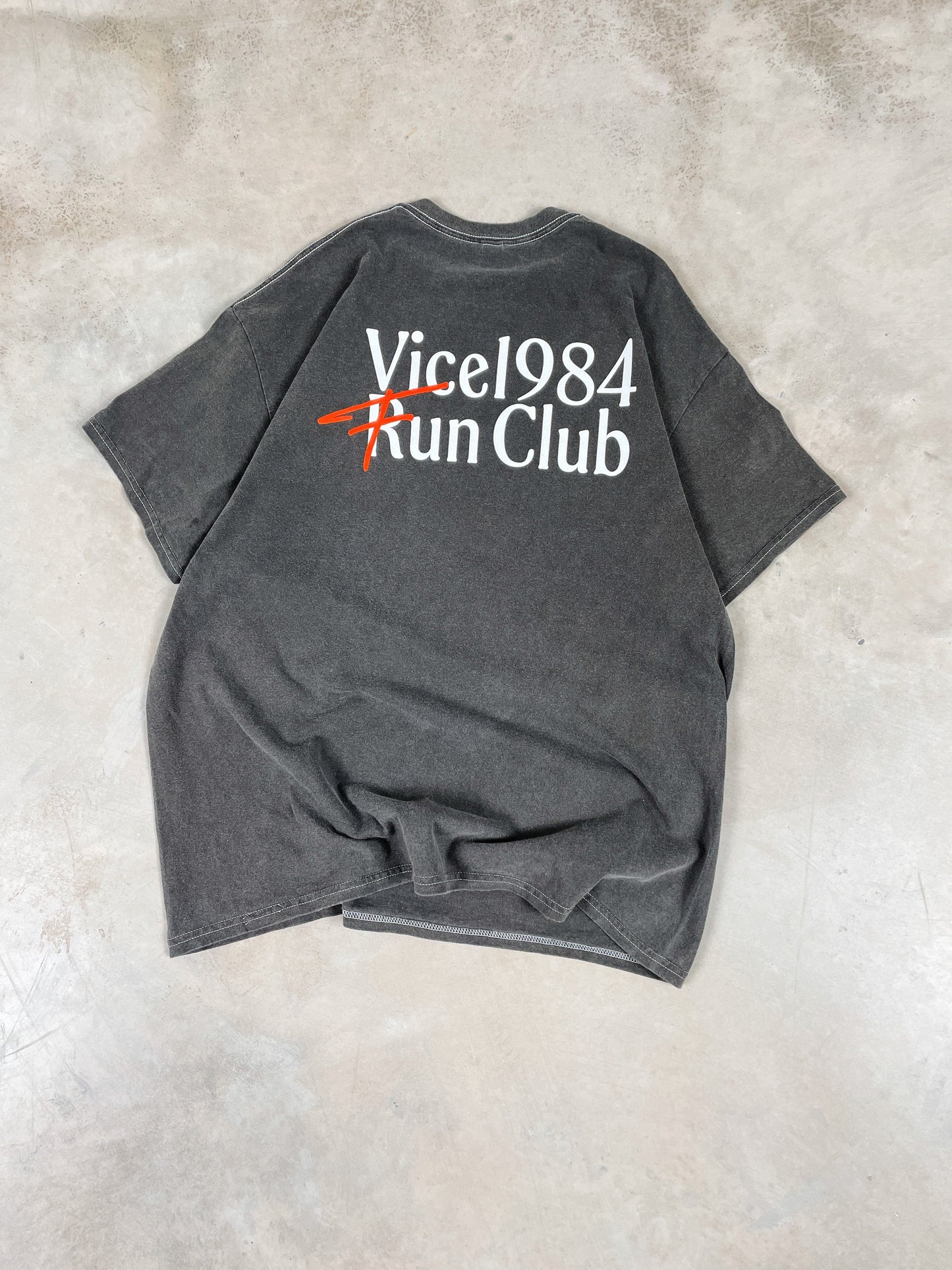 Vice 84 'Fun Club' Vintage Washed Tee - Washed Black