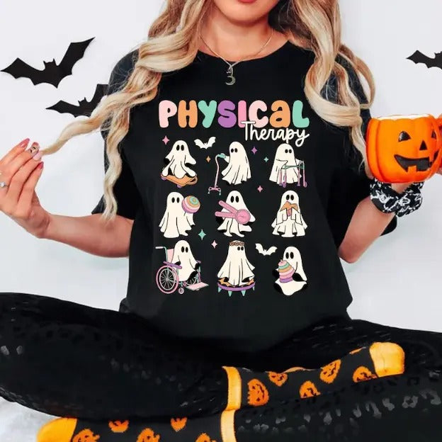 Physical Therapy Shirt, PT Ghosts Shirt, Halloween Physical Therapist Shirt, Spooky PT Shirt, PT Pta Shirt, Doctor...