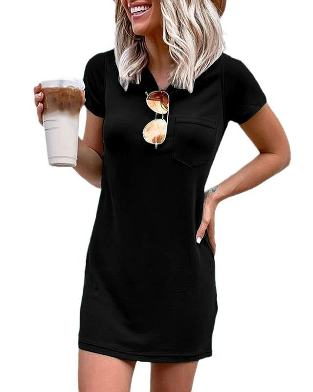 PiePieBuy Women's Letter Print Basic Crew Neck Tee Summer Short Sleeve T-Shirt with Pockets Loose Fitting Tops White Maxi...
