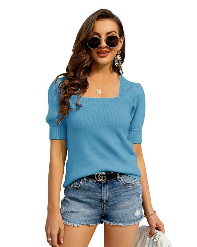 PiePieBuy Women's Oversized T Shirts Tees Half Sleeve Crew Neck Cotton Tunic Tops Blue Casual Hoodie, Sweatshirt
