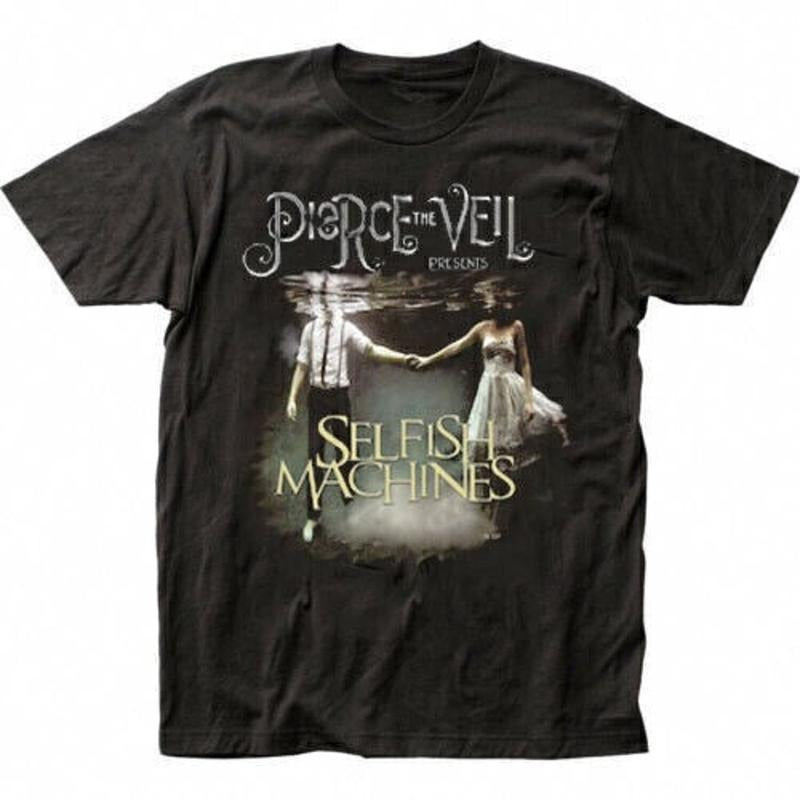 Pierce The Veil Selfish Machines Black Short Sleeve Cotton T-shirt Unisex Hoodie, Sweatshirt | HypeCrazeTee.com
