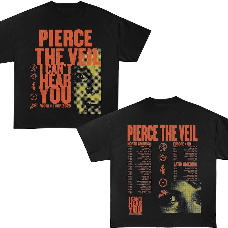 Piercee The Veill I Can't Hear You Tour 2025 Shirt, Concert 2025, Rock Music Hoodie, Sweatshirt | HypeCrazeTee.com