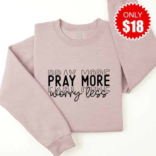 Worry Less Sweatshirt - Heather Pink Gravel - 18