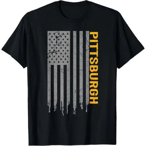 Pittsburgh USA Flag Patriotic American From Pittsburgh T-Shirt Made in USA Hoodie, Sweatshirt | HypeCrazeTee.com