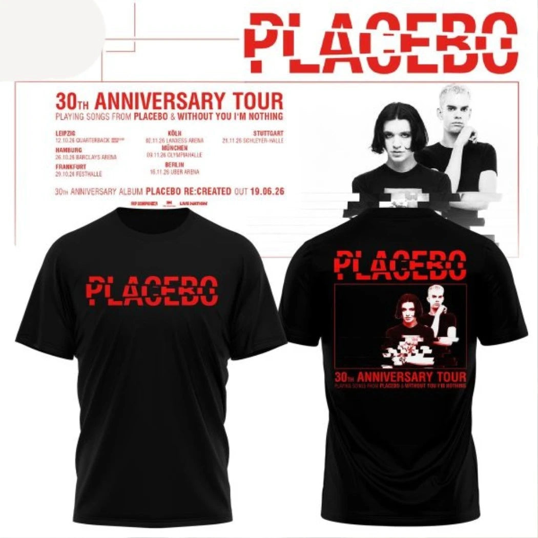 Placebo 30th Anniversary Tour 2026 Hoodie T-Shirt